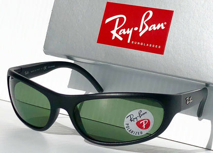 Ray Ban Sports Wrap Matte Black Frame POLARIZED Green Lens Sunglass RB 4033 601S