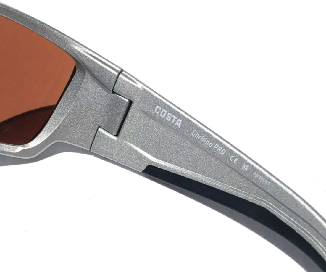 Costa CORBINA PRO Silver Metallic POLARIZED Green 580G GLASS Lens Sunglass 9109-07