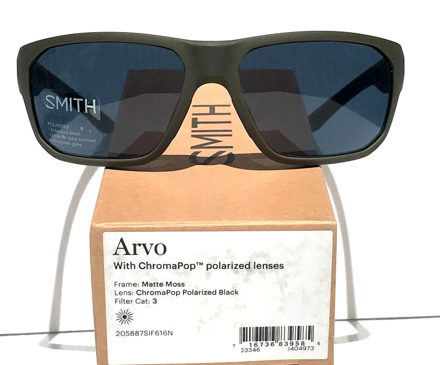 Smith Optics ARVO Matte Moss ChromaPop POLARIZED Black Lens Sunglass