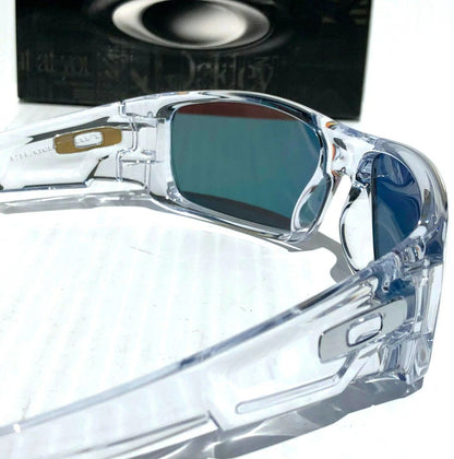 Oakley CRANKSHAFT Shiny Clear Frame POLARIZED Galaxy Ruby Mirror Lens Sunglass 9239-04- Two-Lens Bundle!