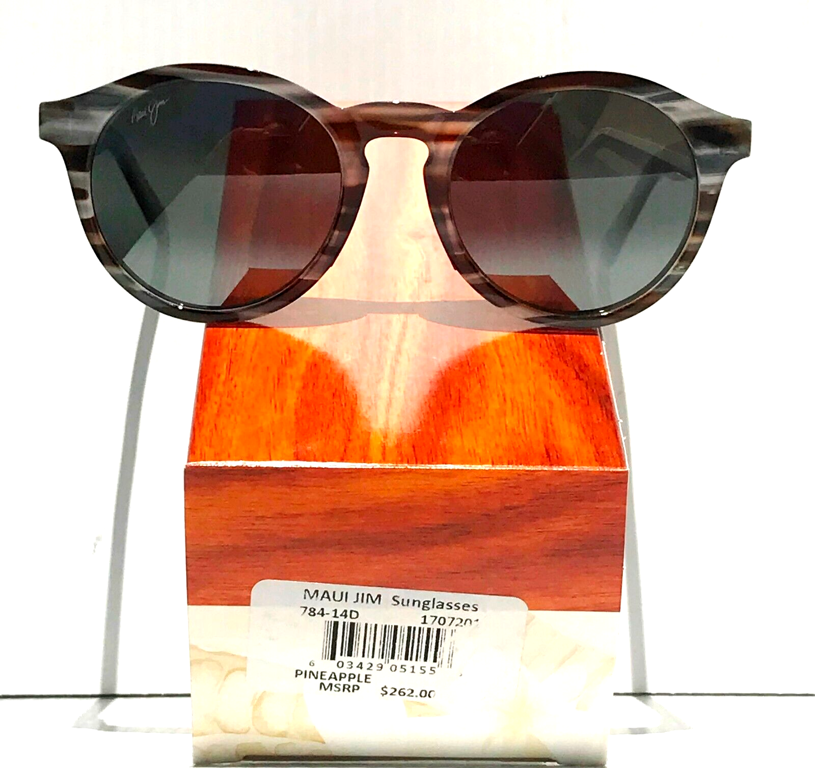 Maui Jim PINEAPPLE Slate Grey Stripes POLARIZED Grey GLASS Sunglass 78 SunglassOne
