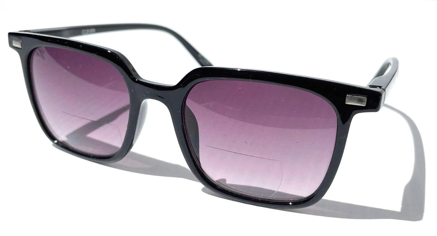Gry Mattr DESIGNER SUN READERS CLEVER Shiny Black Bifocal Sunglass