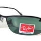 Ray Ban Polished Black Semi-Rimless Frames Dark Green Lens Sunglass RB 3183 006/71