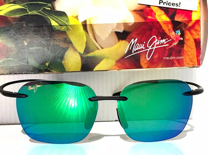 Maui Jim KOMOHANA Matte Black Frame POLARIZED Maui Green Small Sunglass GM446-2M
