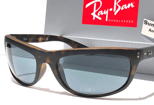 Ray Ban BALORAMA Matte Havana Frame Dark Blue Lens Sunglass RB 4089 894/56