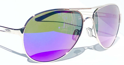 Oakley CAVEAT in Silver Frame with POLARIZED Galaxy Purple lens Sunglasses oo4054 - Two-Lens Bundle!