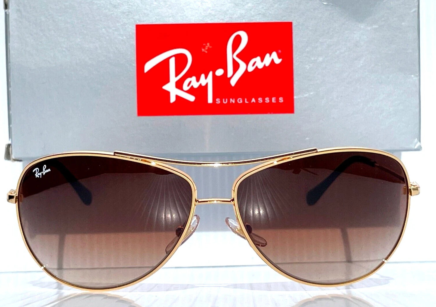Ray Ban Shiny Gold Frame Brown Lens Sunglass RB3293 001/13