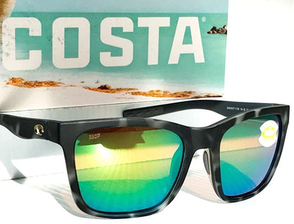 Costa Del Mar PANGA Matte Grey Tortoise POLARIZED Green Mirror 580P Sunglass PAG 256