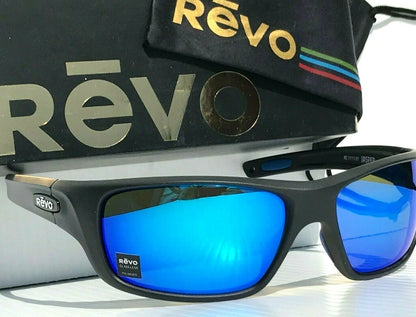 REVO JASPER Black Matte POLARIZED Blue GLASS Lens Sunglasses RE 1111 01 H2O