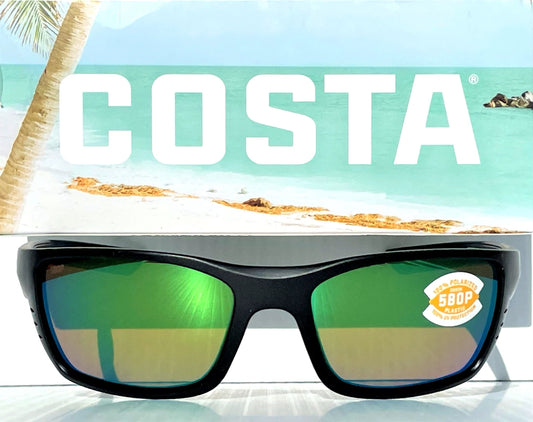 COSTA Del Mar WHITETIP Blackout POLARIZED Green Mirror 580P Lens Sunglass WTP01 OGMP