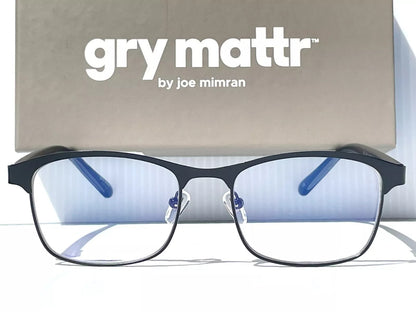 Gry Mattr DESIGNER READERS Matte Black Frame PUNCTUAL Blue Light Blocking Eyewear