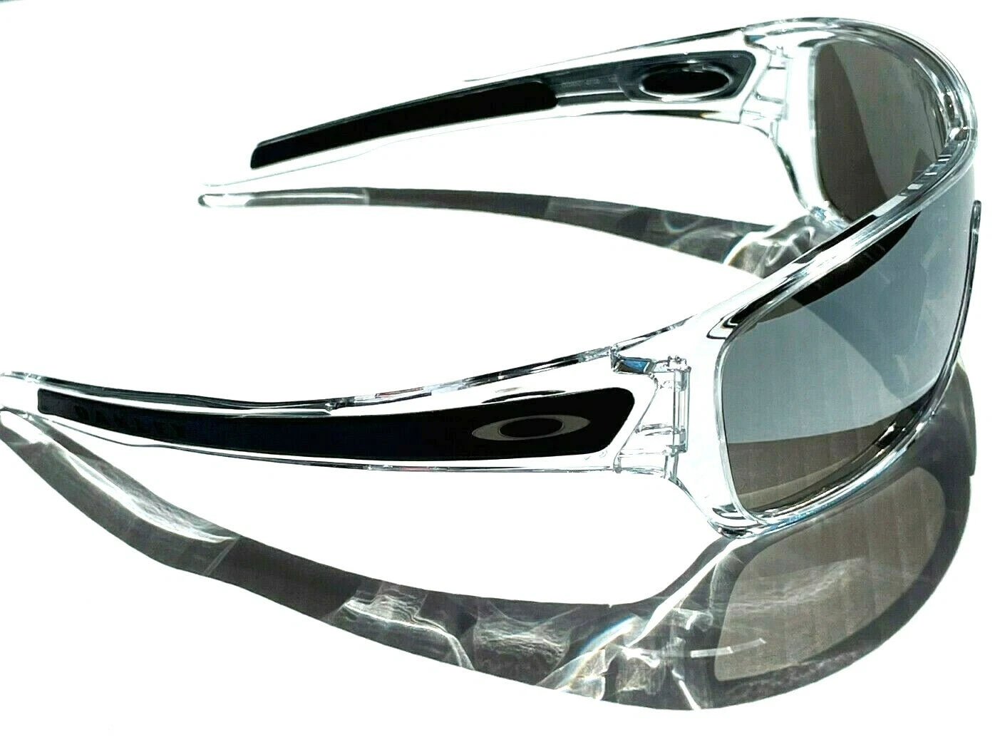 Oakley TURBINE ROTOR Clear & Black Frame POLARIZED Galaxy Chrome Lens Sunglass oo9307