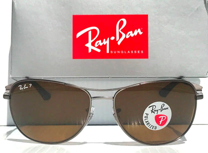 Ray Ban Matte Gunmetal POLARIZED Brown Lens Sunglass RB3519 029/83