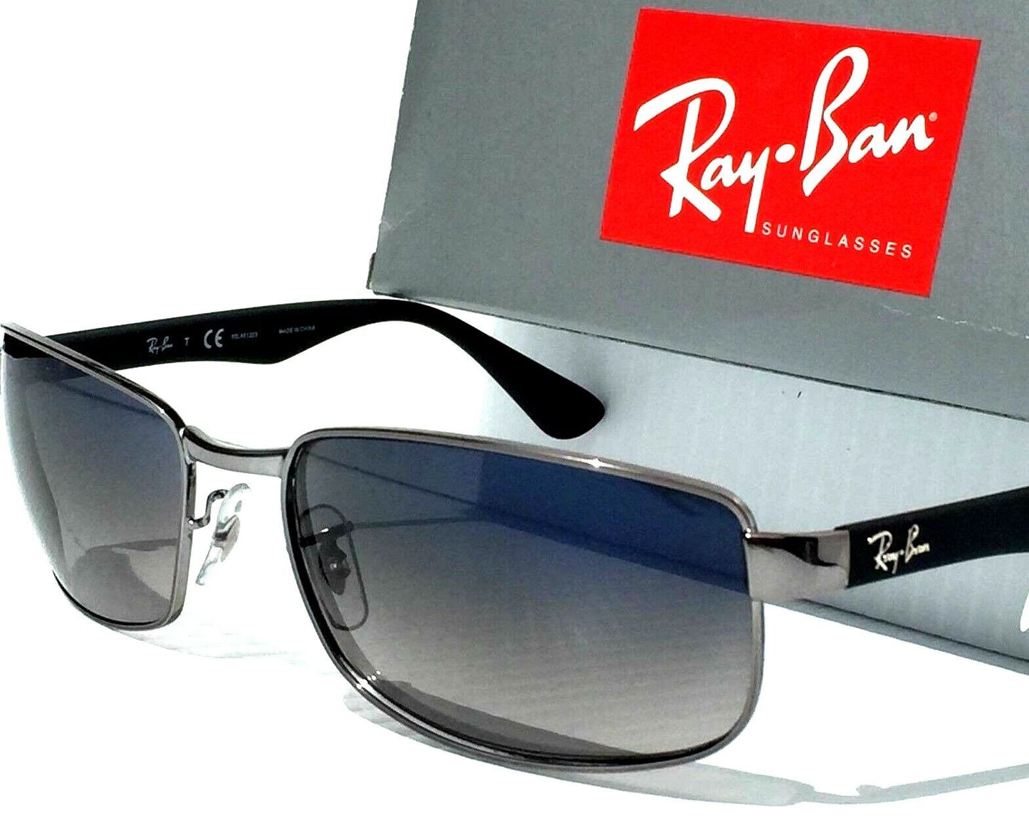 Ray Ban Gunmetal & Black Frames POLARIZED Grey Blue Lens Sunglass RB 3478 004