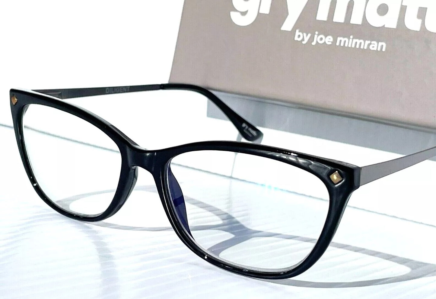 Gry Mattr DESIGNER READERS Polished Black DILIGENT Blue Light Blocking Eyewear