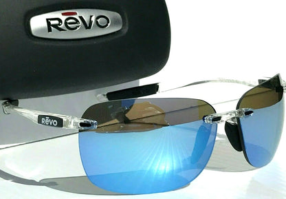 REVO DESCEND CLEAR Crystal POLARIZED Blue Water Lens Sunglass RE 1070XL 09 BL