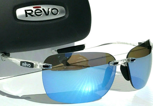 REVO DESCEND CLEAR Crystal POLARIZED Blue Water Lens Sunglass RE 1070XL 09 BL