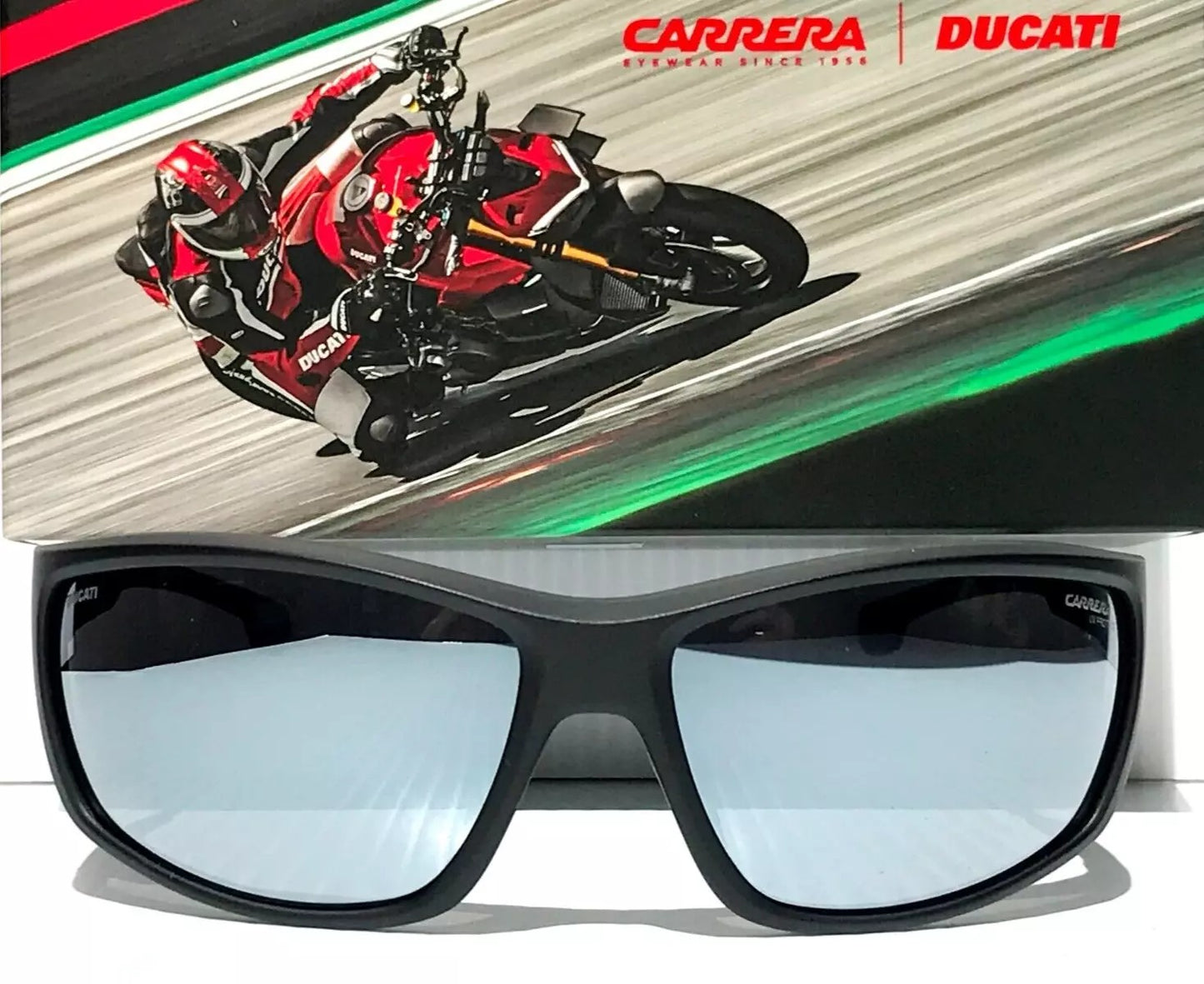 Carrera DUCATI CARDUC Shiny Black Frame Grey Mirror Lens Sunglass 002/S 08AT4