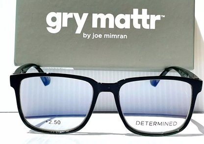 Gry Mattr DESIGNER READERS Black and Green DETERMINED Clear Blue Light Blocking Lens Eyewear