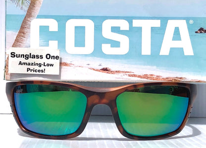 Costa Del Mar WHITETIP Matte Retro Tortoise POLARIZED Green 580P Lens Sunglass WTP 66