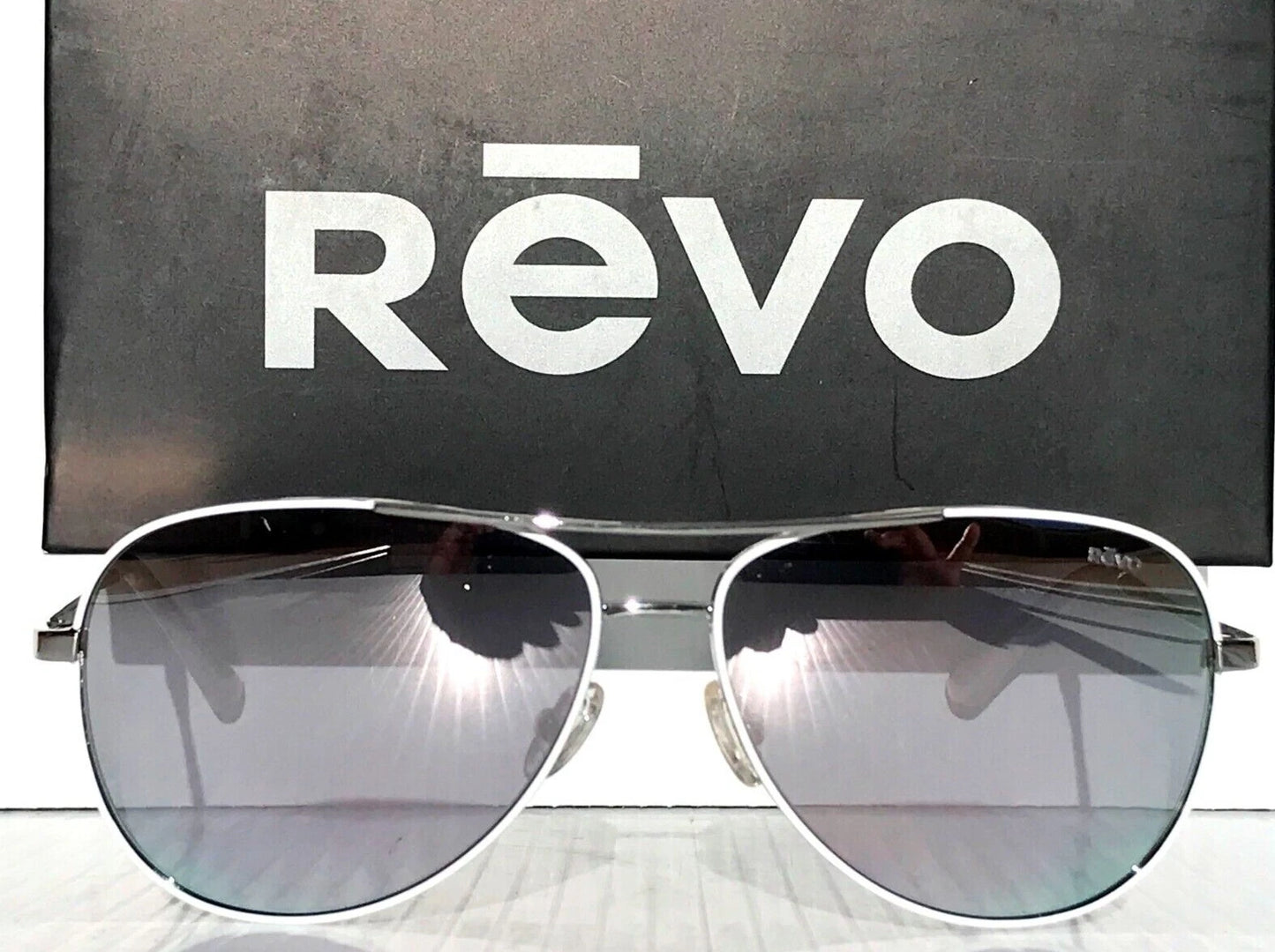 REVO RELAY Shiny Chrome Aviator POLARIZED Chrome Lens Sunglass RE 1014 03 ST