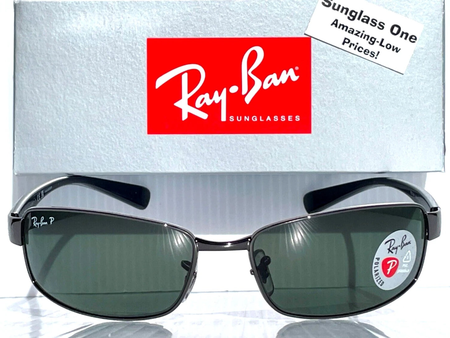Ray Ban Gunmetal Frame with POLARIZED Dark Green Lens Sunglass RB 3364 004/58