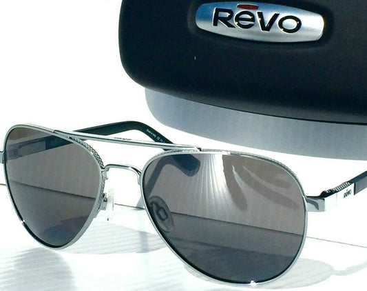 REVO Raconteur Aviator CHROME POLARIZED Grey Graphite Lens Sunglass RE 1011 03 GY