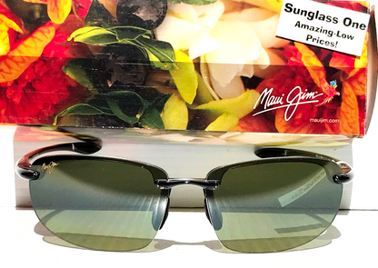 Maui Jim HOOKIPA Smoke Grey POLARIZED HT Green/Grey Lens Sunglass HT407N-11