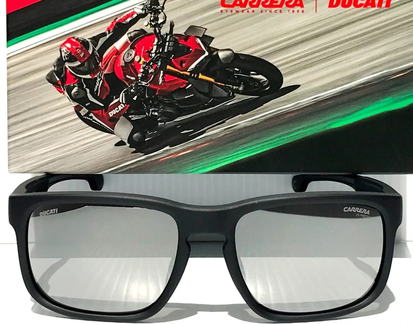 Carrera DUCATI CARDUC Shiny Black Frame Grey Mirror Lens Sunglass 001/S 08ATA