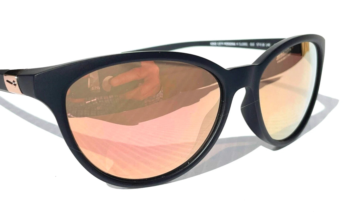 NIKE CITY PERSONA Matte Black Frame Rose Gold Mirror Lens Sunglass DJ0891 010