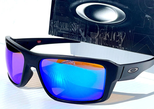 Oakley DOUBLE EDGE Matte Black Frame POLARIZED Galaxy Blue Lens Sunglass oo9380