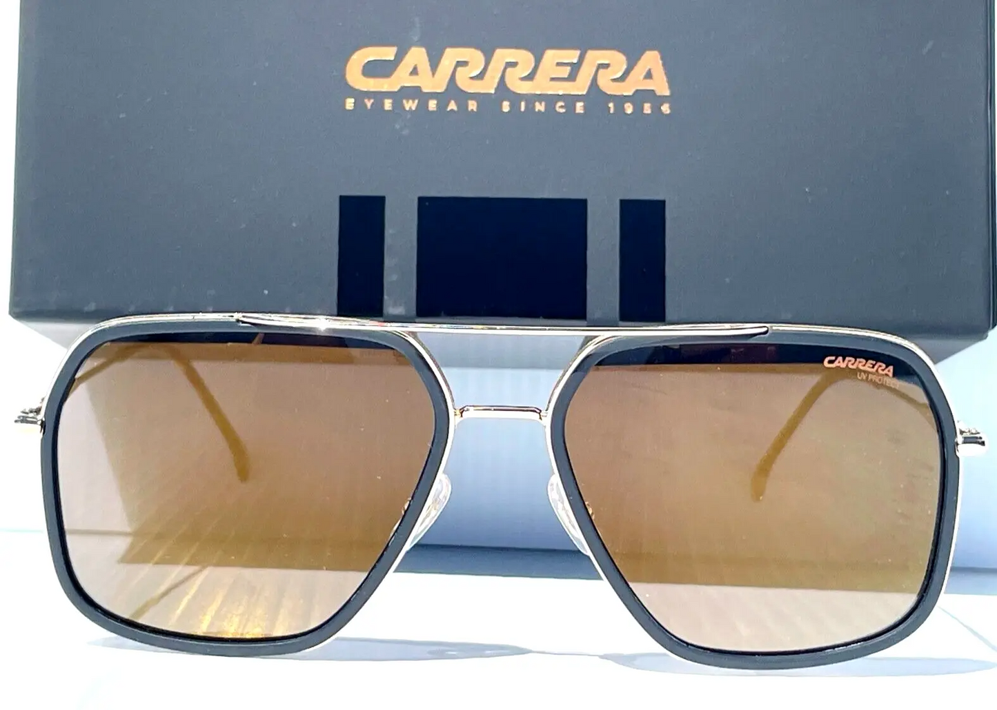 NEW CARRERA Matte Black & Gold Frame Gold Bronze Lens Sunglass 273/S 2M2JO