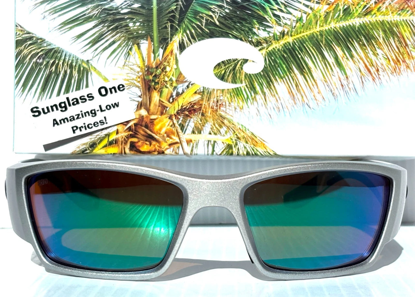 Costa CORBINA PRO Silver Metallic POLARIZED Green 580G GLASS Lens Sunglass 9109-07
