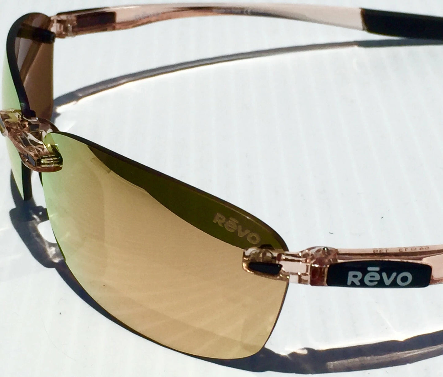 REVO DESCEND N Blush Crystal POLARIZED Champaign Rose Lens Sunglass RE 4059 10 CH