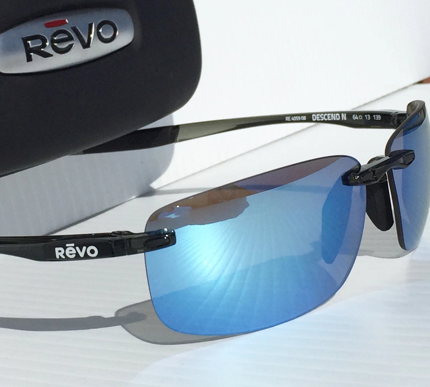 REVO DESCEND N Black POLARIZED Blue Lens Sunglass RE 4059 01 BL