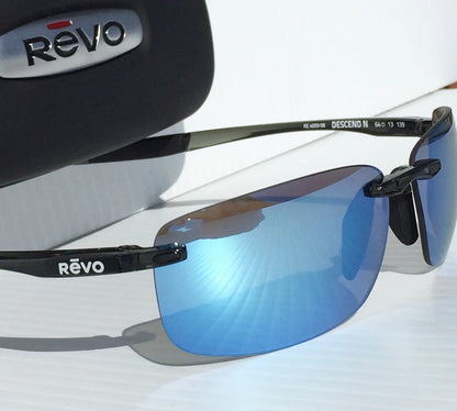 REVO DESCEND N Black POLARIZED Blue Lens Sunglass RE 4059 01 BL