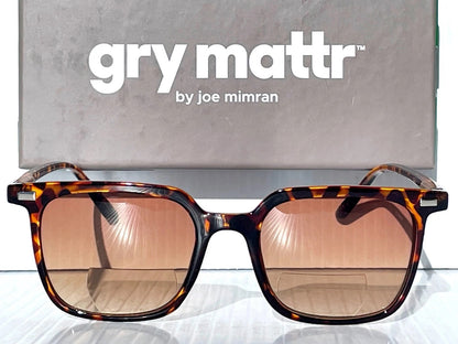 Gry Mattr DESIGNER SUN READERS CLEVER Shiny Tortoise Bifocal Sunglass