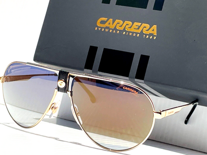 CARRERA 1033 Gold Frame with Black Gold-Blue Shift Lens Sunglass 02M2-1V