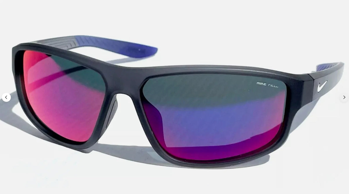 NIKE BRAZEN FUEL Matte Grey Frame Field Tint Red Lens Sunglass DJ0804 021