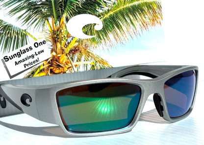 Costa CORBINA PRO Silver Metallic POLARIZED Green 580G GLASS Lens Sunglass 9109-07