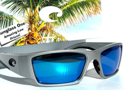 Costa Del Mar CORBINA PRO Silver Metallic POLARIZED Blue 580G GLASS Sunglass 9109-06