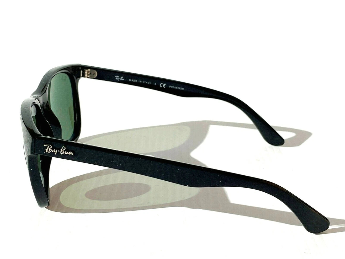 Ray Ban WAYFARER Black Frame POLARIZED G-15 Grey Green Sunglass RB4184 601/9A