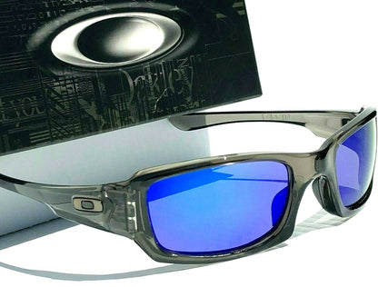 Oakley FIVES Squared in Grey Smoke Frames POLARIZED Galaxy Blue Lens Sunglass oo9238-04 - Two-Lens Bundle!