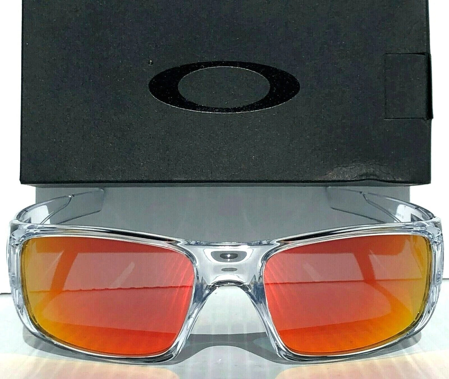 Oakley CRANKSHAFT Shiny Clear Frame POLARIZED Galaxy Ruby Mirror Lens Sunglass 9239-04- Two-Lens Bundle!