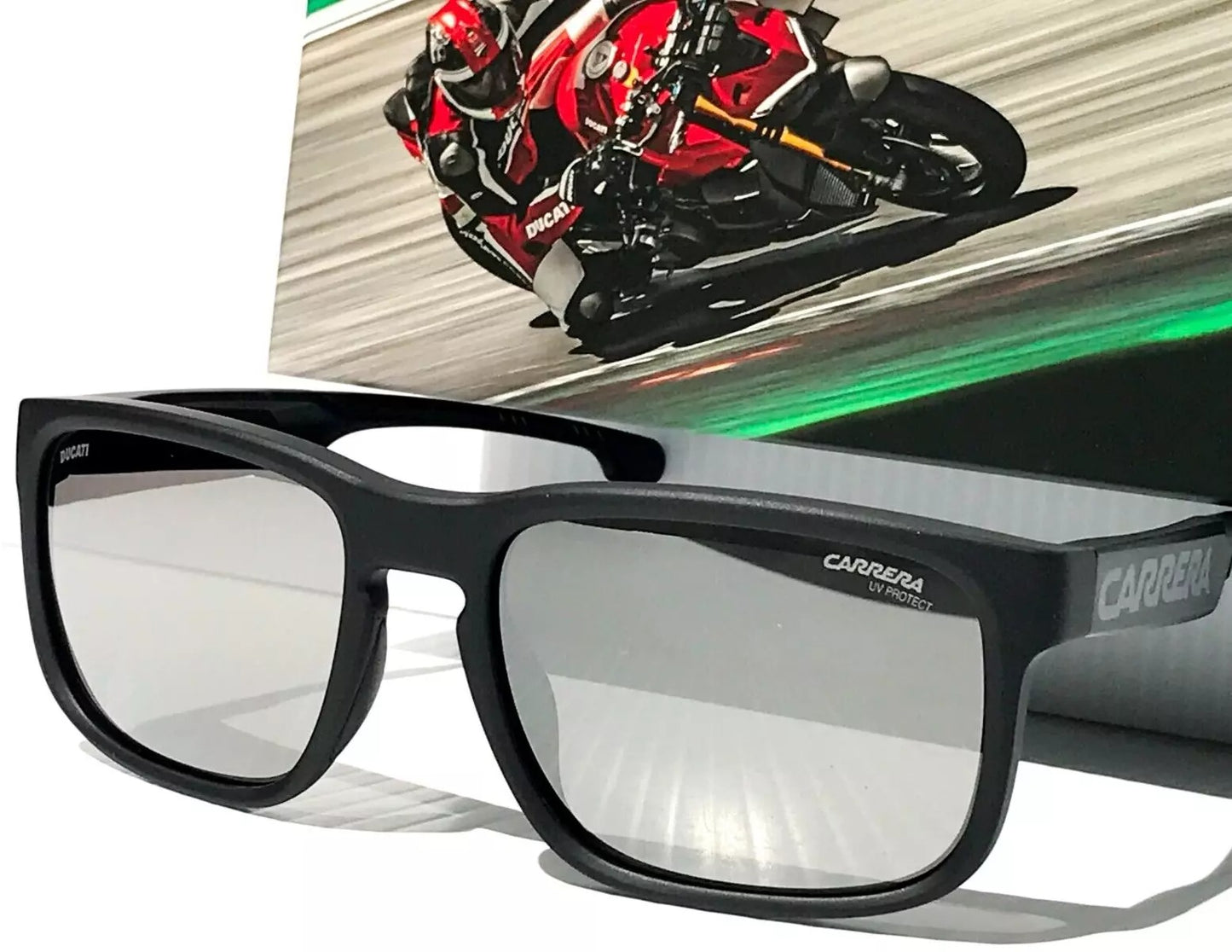 Carrera DUCATI CARDUC Shiny Black Frame Grey Mirror Lens Sunglass 001/S 08ATA