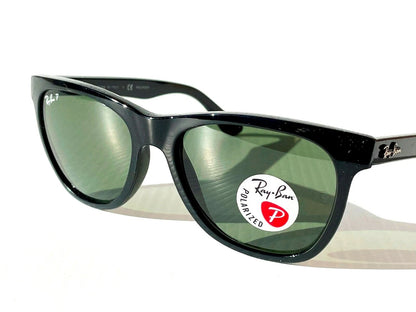 Ray Ban WAYFARER Black Frame POLARIZED G-15 Grey Green Sunglass RB4184 601/9A