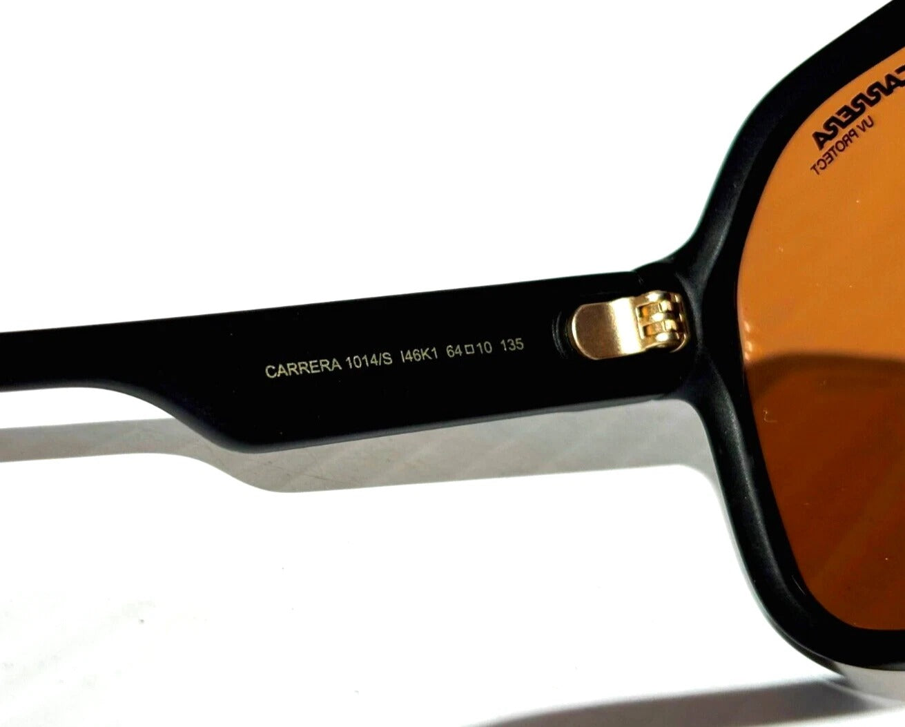 CARRERA Matte Black Gold Frame Gold Brown Lens Sunglass 1014/S I46K1