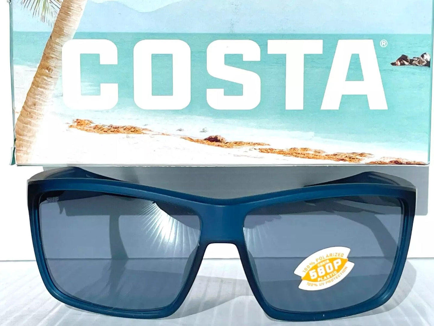 Costa Del Mar RINCONCITO Matte Atlantic Blue POLARIZED Grey Mirror 580P Lens Sunglass RIC 177