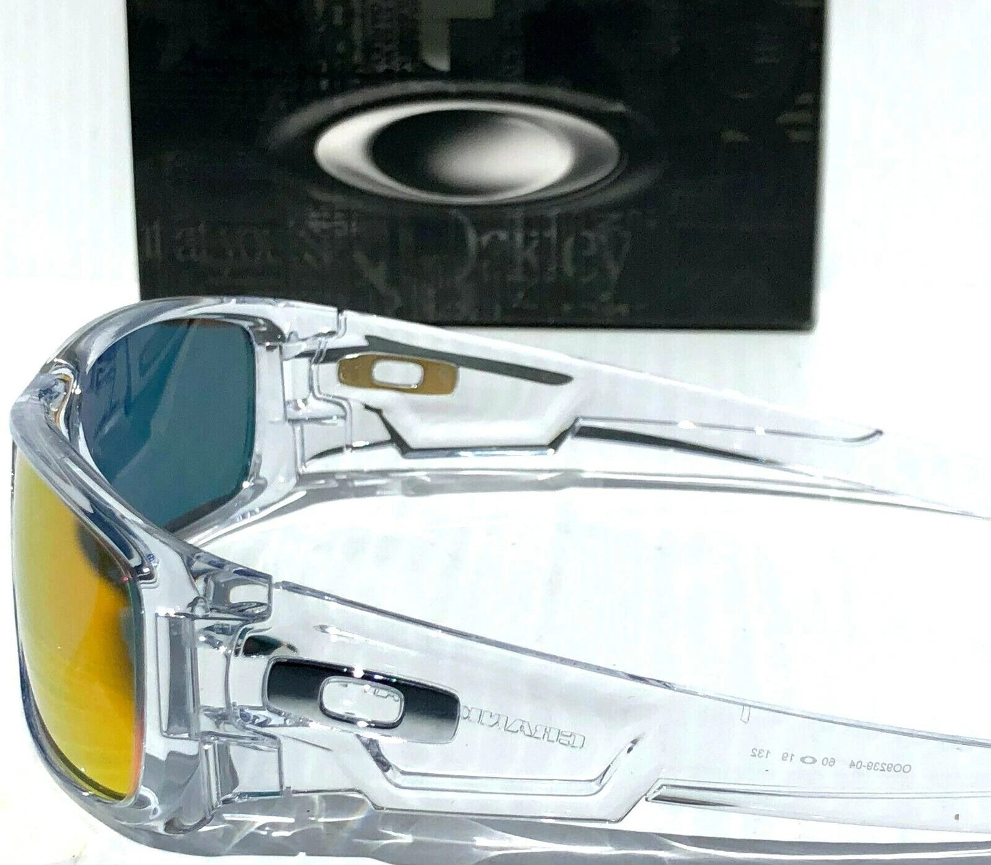 Oakley CRANKSHAFT Shiny Clear Frame POLARIZED Galaxy Ruby Mirror Lens Sunglass 9239-04- Two-Lens Bundle!