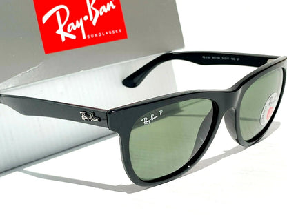 Ray Ban WAYFARER Black Frame POLARIZED G-15 Grey Green Sunglass RB4184 601/9A